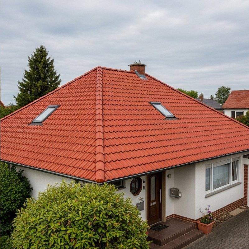 Bungalow Dachbeschichtung komplett erneuert - Professionelle Dachsanierung Bungalow Dachbeschichtung komplett erneuert - Professionelle Dachsanierung
